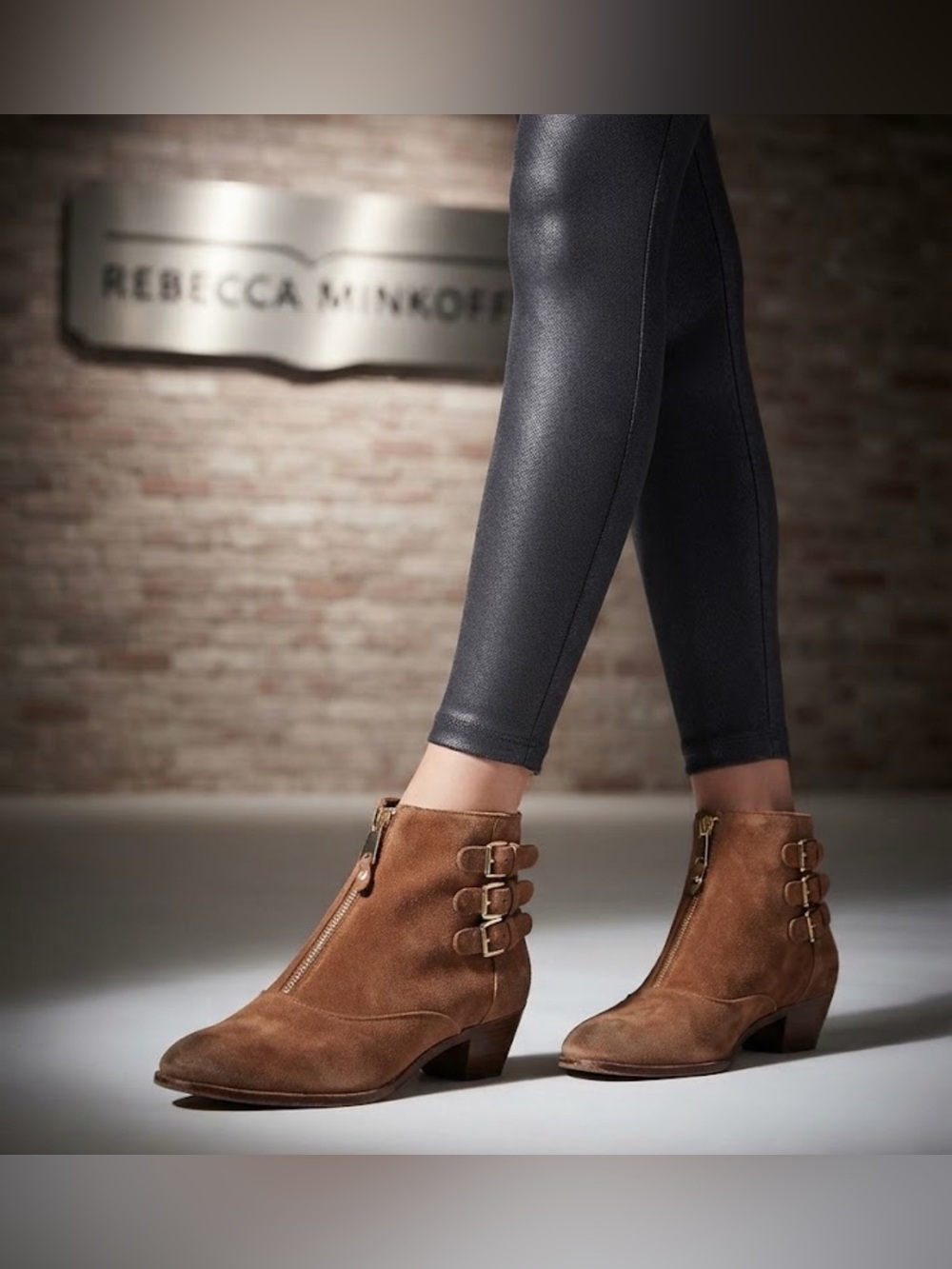 Authentic Rebecca Minkoff suede leather designer ankle boots booties sz 6